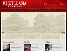 Tablet Screenshot of hotelasiapokhara.com